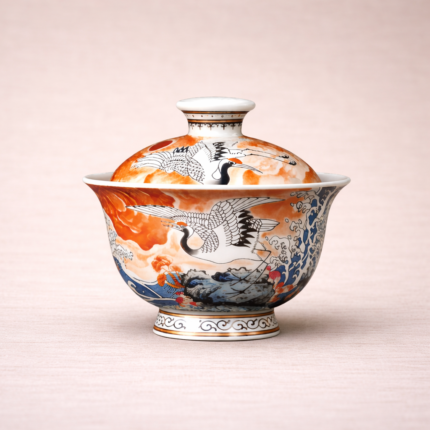 Auspicious crane Gaiwan Chinese tea set_Ring03