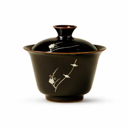 Black gold Plum blossom Gaiwan Chinese tea set_Main
