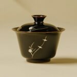 Black gold Plum blossom Gaiwan Chinese tea set_Ring02