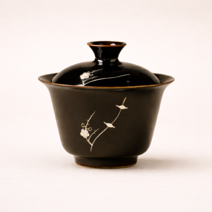 Black gold Plum blossom Gaiwan Chinese tea set_Ring03