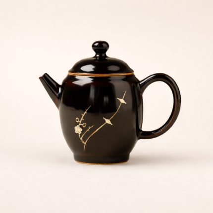 Black silver gilt Teapots Chinese tea set_Ring03