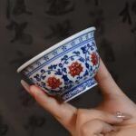 Blue and white porcelain Teacups Tea service set_Ring03