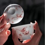 Butterfly Flowers Gaiwan Chinese tea set For Sipping and Gifting_Ring03