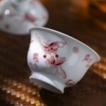 Butterfly Flowers Gaiwan Chinese tea set For Sipping and Gifting_Ring04