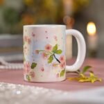 Cherry Blossom Relief Coffee cup Mugs Tea cup set_Ring01