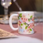 Cherry Blossom Relief Coffee cup Mugs Tea cup set_Ring02