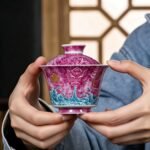 Chinese dragon Pink Gaiwan Tea cup set_Ring01