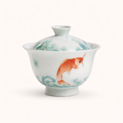 Gaiwan Chinese tea set Hand Painted Koi_Ring03