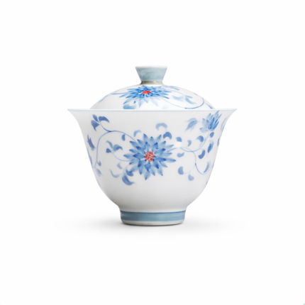 Gaiwan Chinese tea set Hand Painted Lotus Pattern_Main