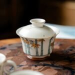 Hand Painted Bamboo Gaiwan Tea cup set_Ring02