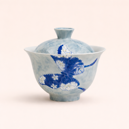 Hand Painted Butterfly Gaiwan Chinese tea set_Ring01