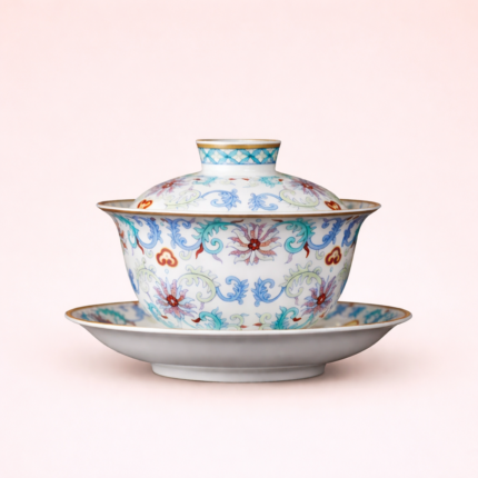 Hand Painted Classic Ruyi Gaiwan Chinese tea set_Ring02