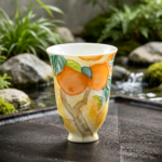 Hand Painted Relief PersimmonTeacups Tea cup set_Ring03
