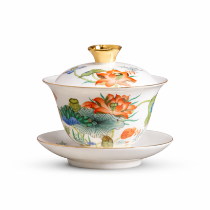 Lotus Pattern Gaiwan Chinese tea set_Main