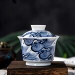Ocean Waves Horse Hoof Gaiwan Tea cup set_Ring02