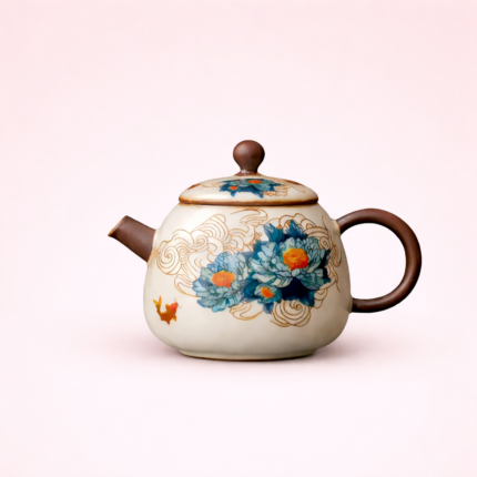 Peony Ceramic Teapot Chinese tea set_Ring01