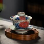 Peony flower Gaiwan Tea cup set_Ring03