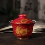Pomegranate Red Gaiwan Chinese tea set_Ring02