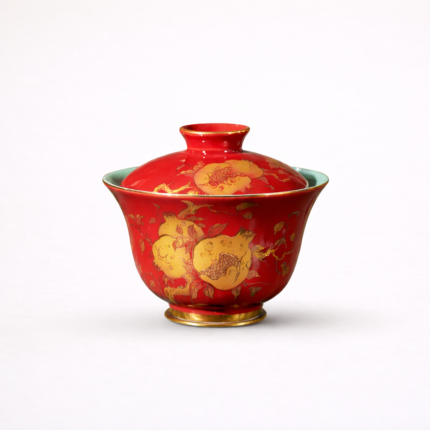 Pomegranate Red Gaiwan Chinese tea set_Ring03