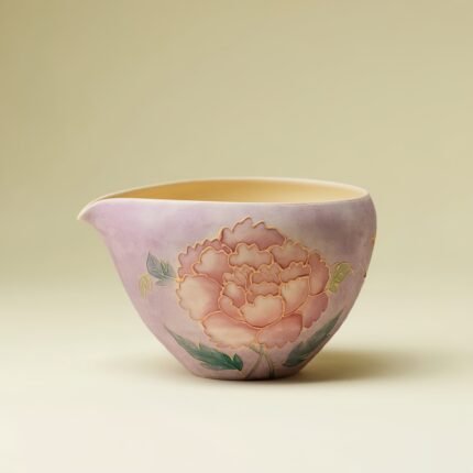 Relief Peony Fairness Cup Chinese tea set_Ring03