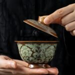 Relief Peony Gaiwan Chinese tea set_Ring01