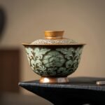 Relief Peony Gaiwan Chinese tea set_Ring02
