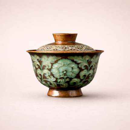 Relief Peony Gaiwan Chinese tea set_Ring03