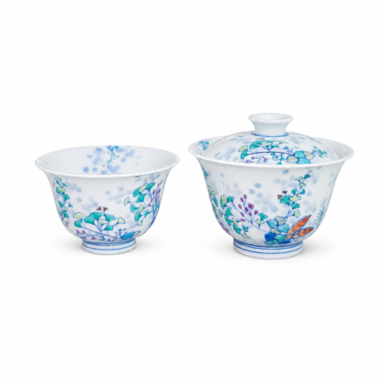 Tea Set Hand Painted Ginkgo Leaf Tea Gift Set Personalized Gifts_Main