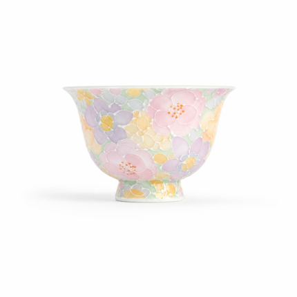 Tea cup Hand Painted Myriad-Flowers Cup Relief Gongfu tea set_Main